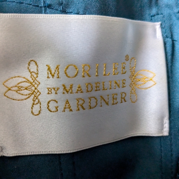 Dark teal chiffon bridesmaids dress - Picture 3 of 4